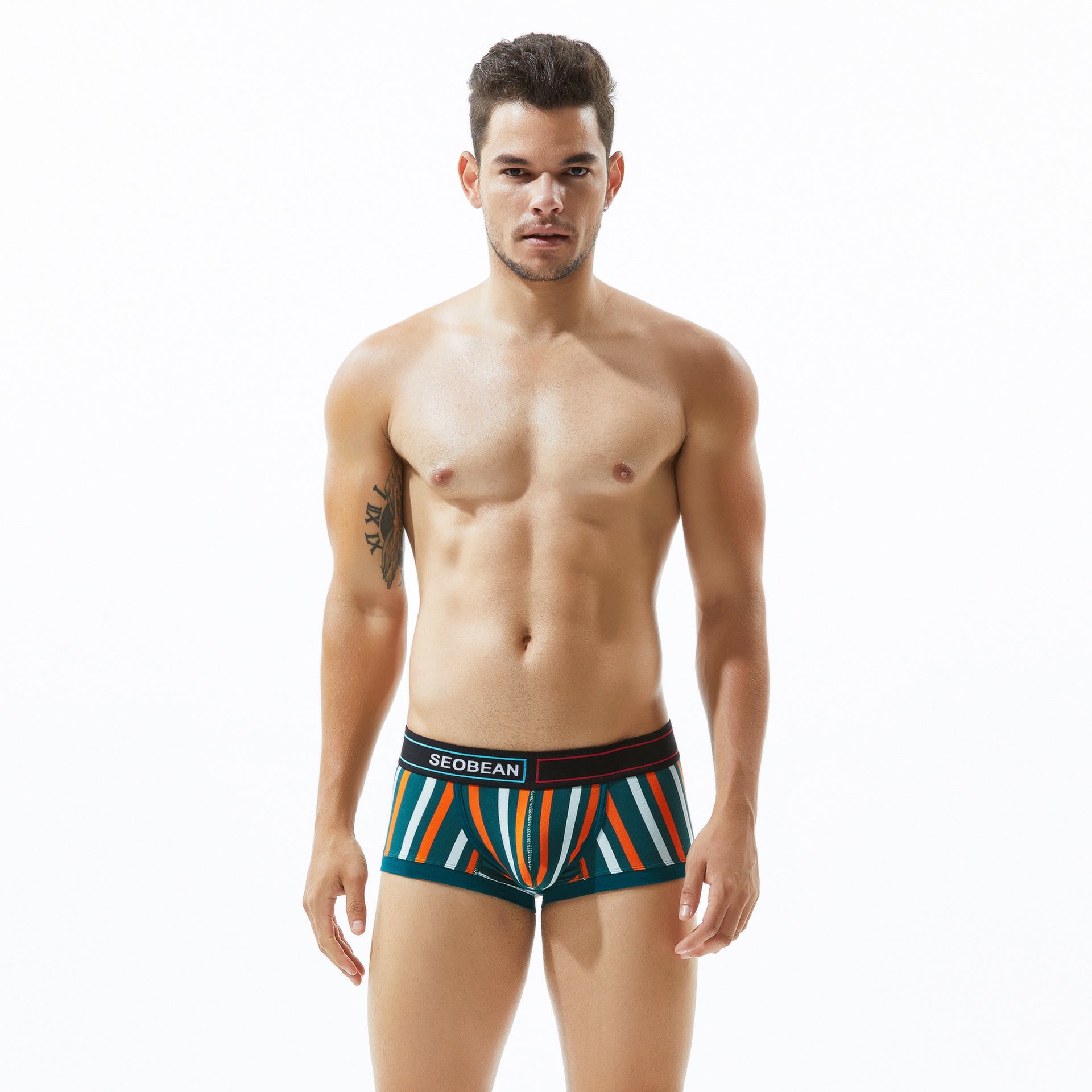 Striped Men's Underwear Rainbow Sport Boxer