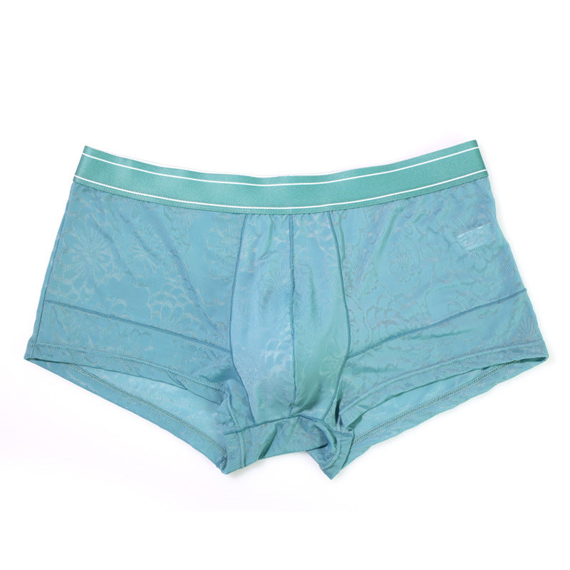 Men's Mid-waist Nylon Jacquard Ice Silk Underwear