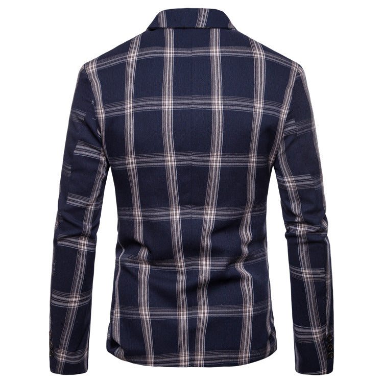 Casual Plaid Suit Coat for men