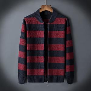 Stand-up Collar Men's Jacket Youth Striped Men's Sweater