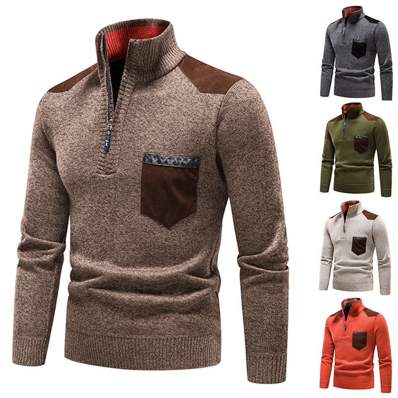 Maglione con cerniera pullover spesso e morbido