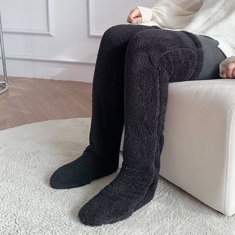 Over Knee High Fuzzy Long Socks Winter Warm Cold Leg Knee Joint Cold-proof Stockings