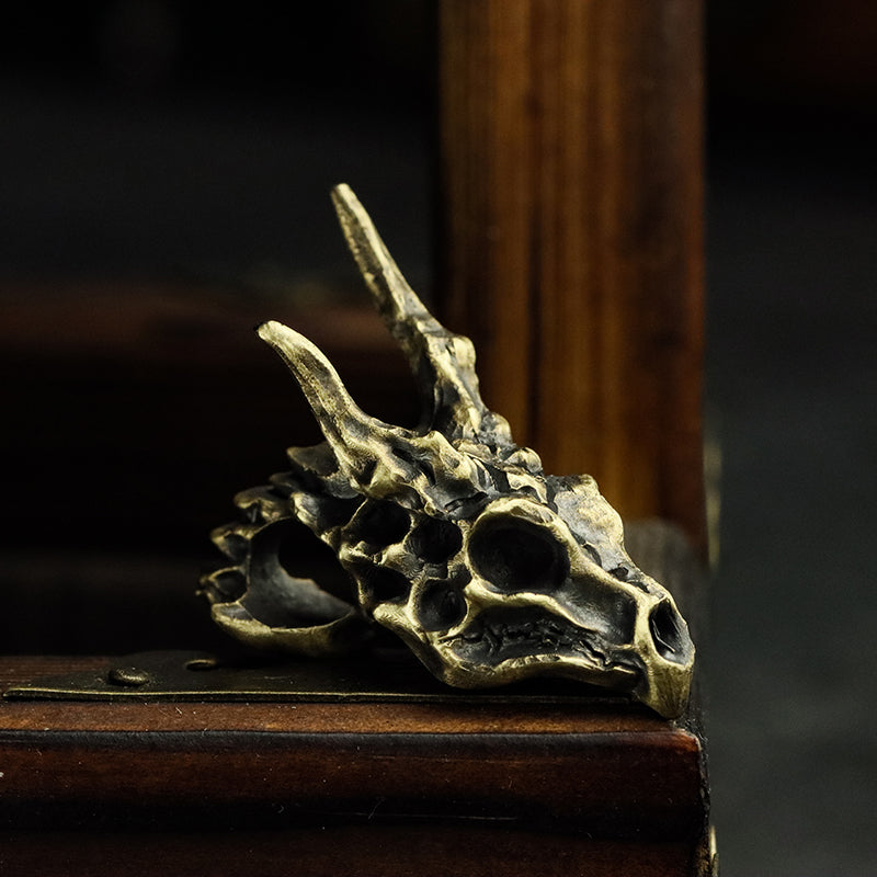 Sterling Silver Brass Vintage Dragon Skull Necklace For Men And Women