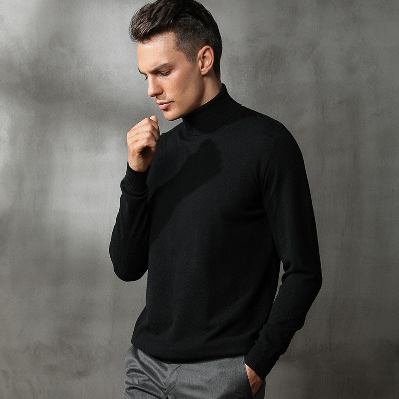 Maglione a collo alto da uomo slim trend studentesco