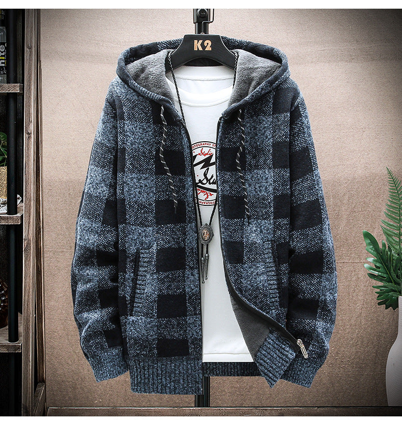 Men Plaid Color Blocking Sweater