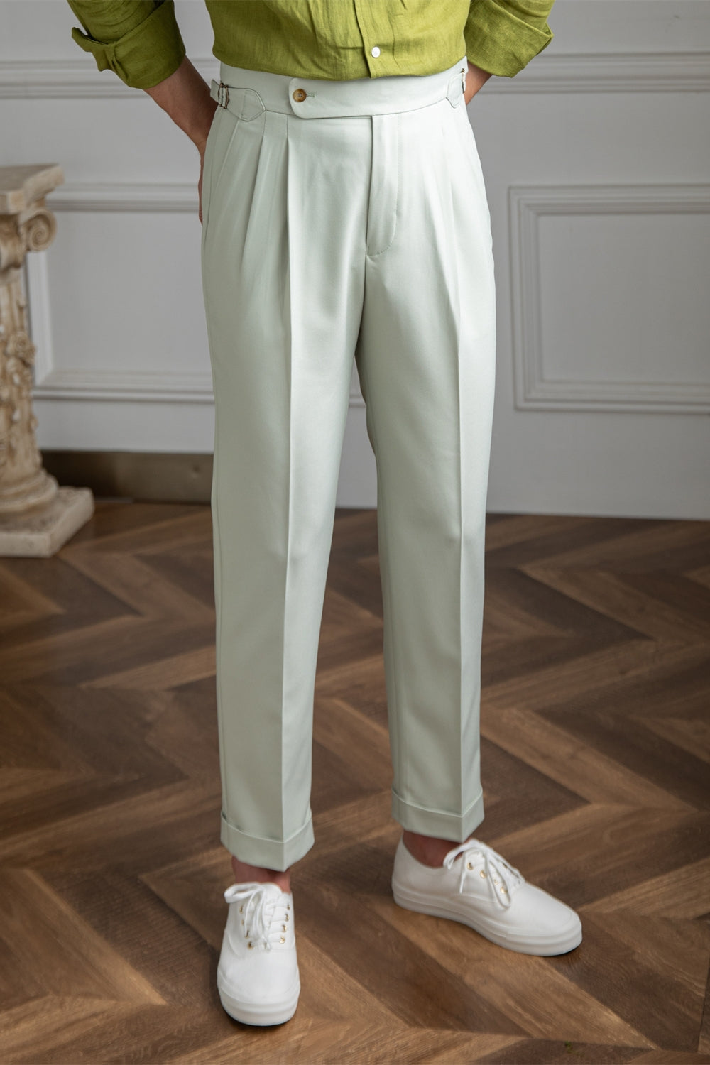 Genoa Straight Fit Pleated Trouser