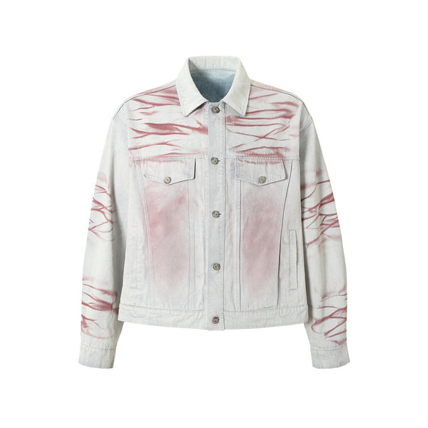 Inkjet Tie-dyed Denim Loose Jacket Men