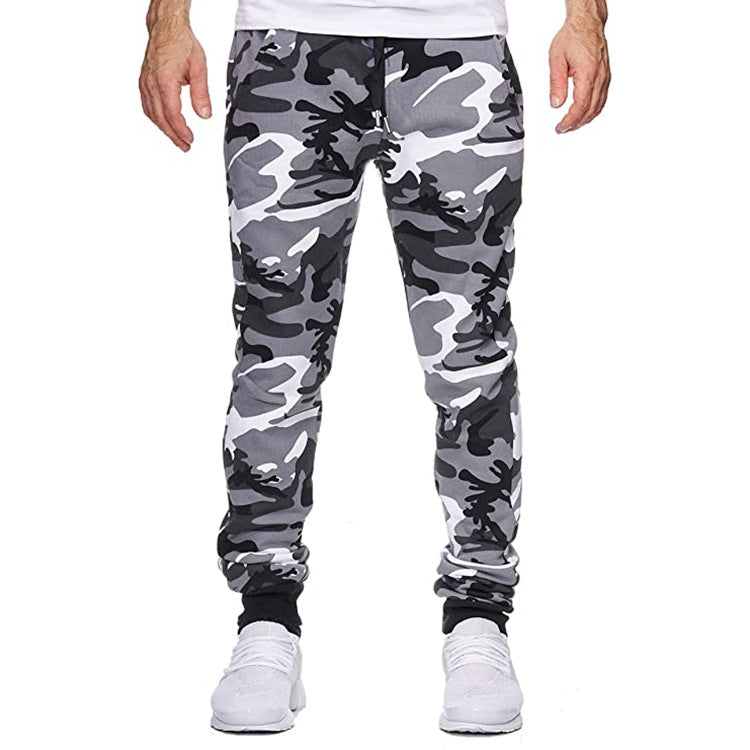 Printed stretch fabric sports jogging pants