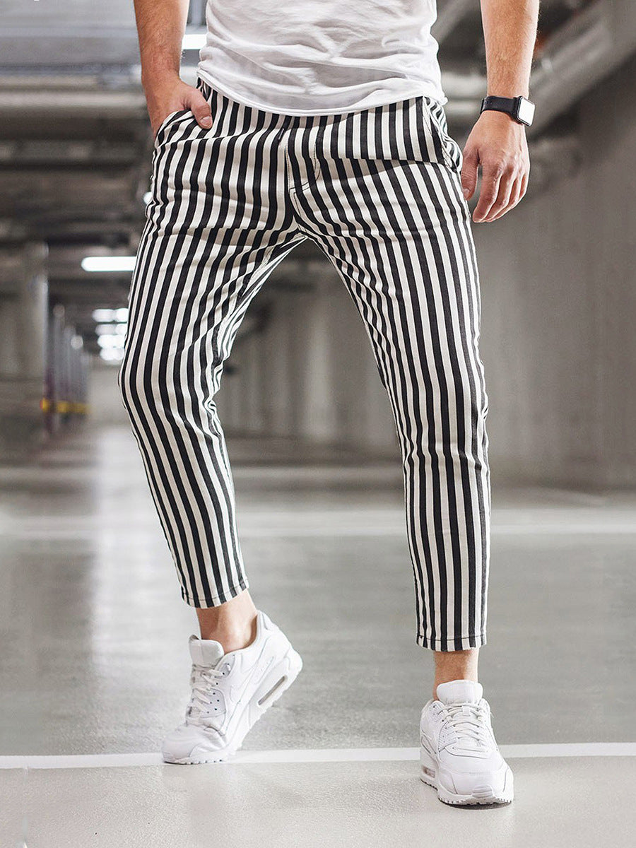 Men's Casual Striped Trousers