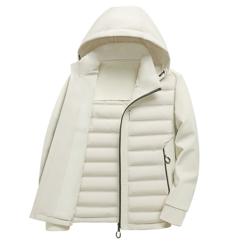 Hooded White Duck Warm Down Jacket