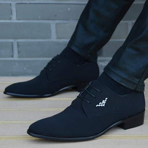 Fashion Business Casual Leather Shoes Men's Pointed Toe Short Boots