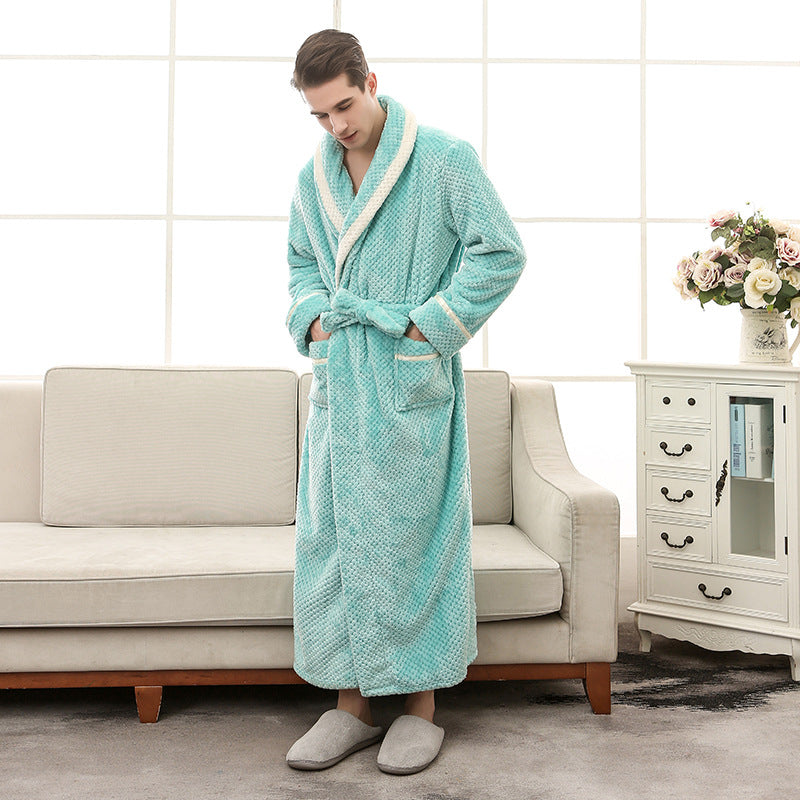 men & Women Pajamas Couple Gown Bathrobe Winter Robe loungewear