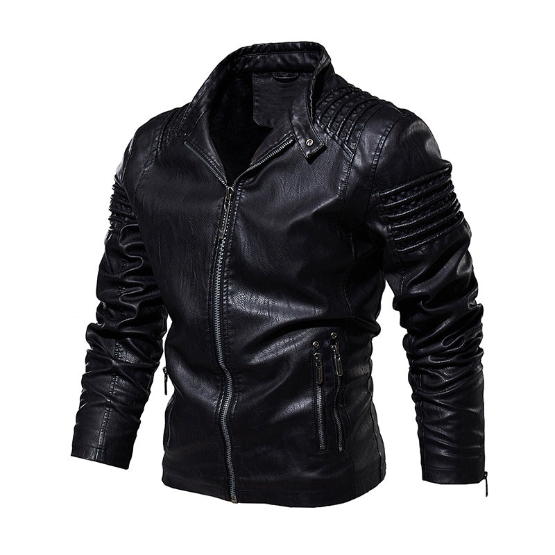 Winter And Autumn Motorcycle PU Warm Fashion Coat