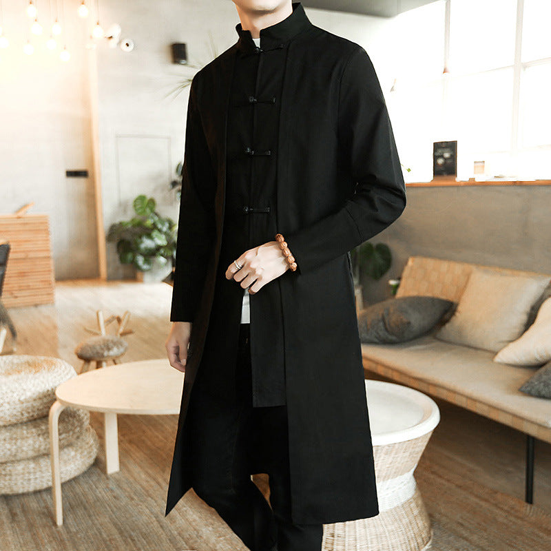 Slim-fit Mid-length Trench Coat Men's