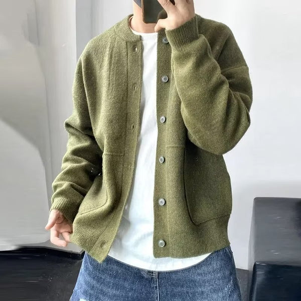 Wool Cardigan Round Neck sweater