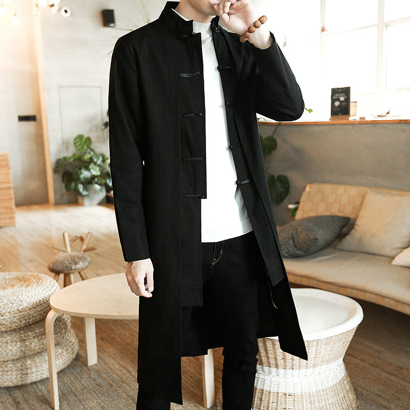 Slim-fit Mid-length Trench Coat Men's