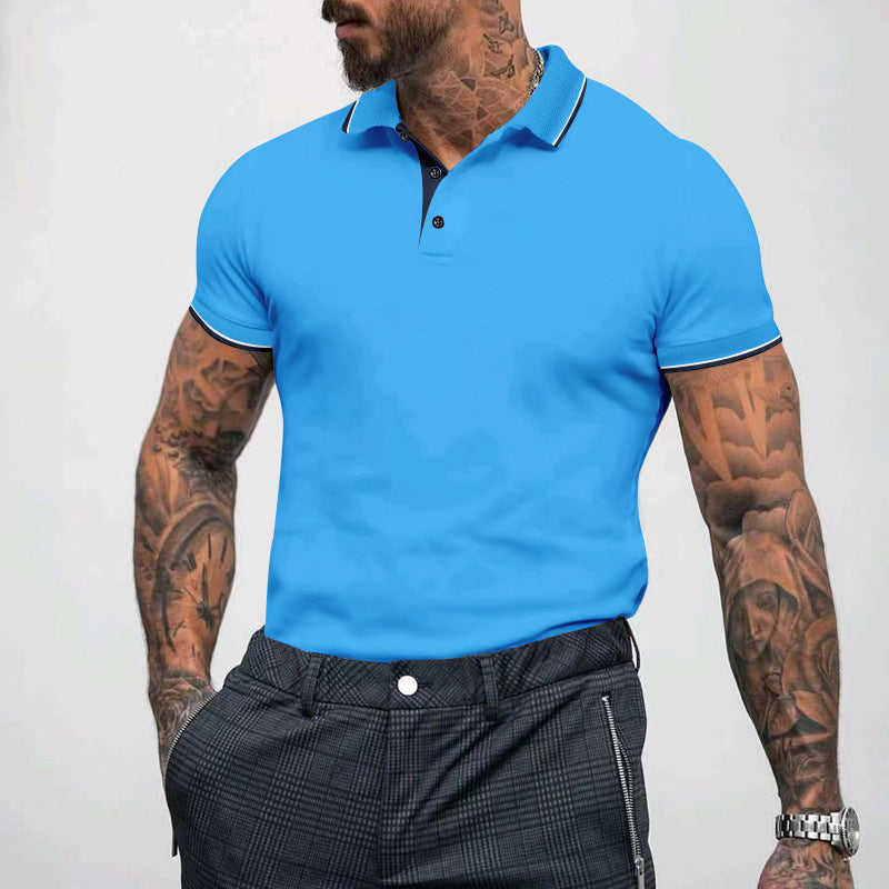 Polo Collar Short Sleeved Polo T-shirt