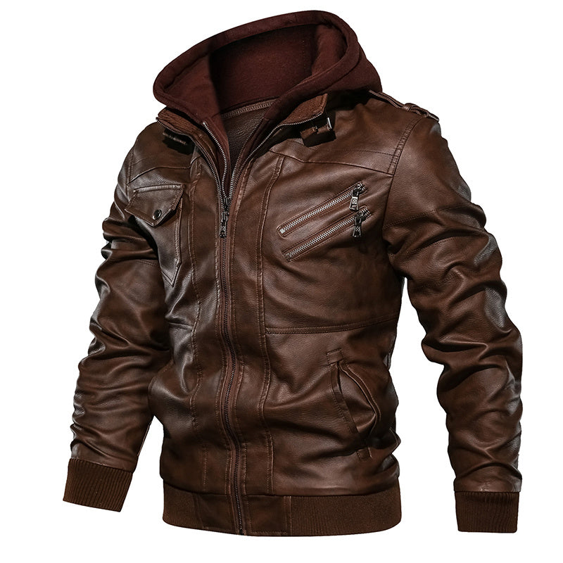 Autumn Casual Motorcycle PU Biker Leather jacket