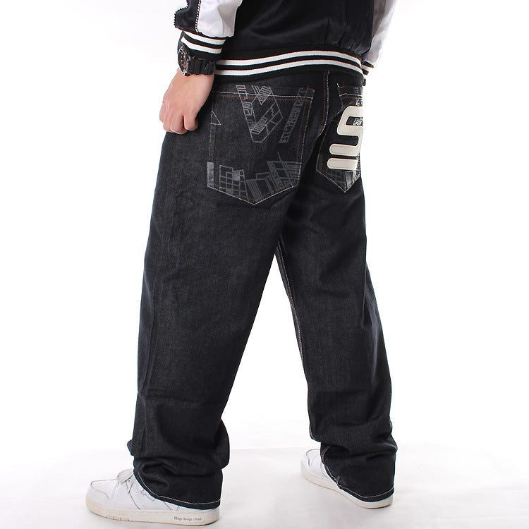 Men's Plus Size Hip-hop Printed Loose Skateboarding Pants