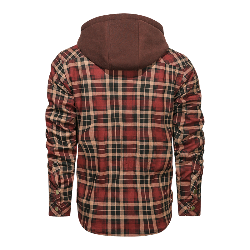 Men Long-sleeved Plaid Jacket