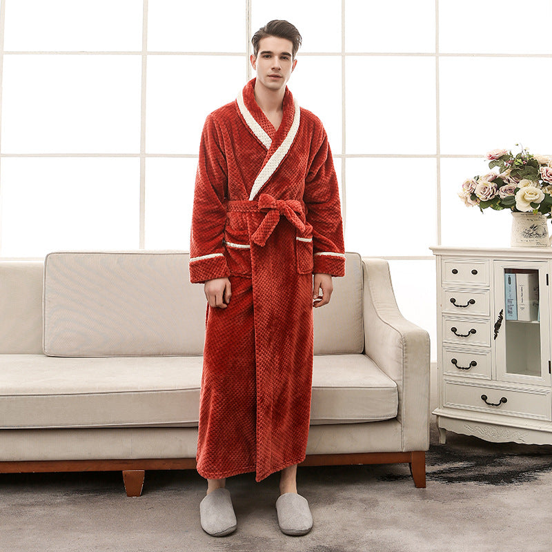 men & Women Pajamas Couple Gown Bathrobe Winter Robe loungewear