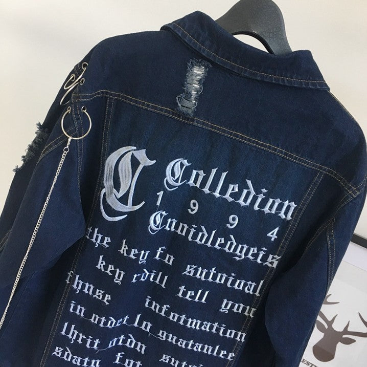 EMBROIDERY DENIM JACKET MEN