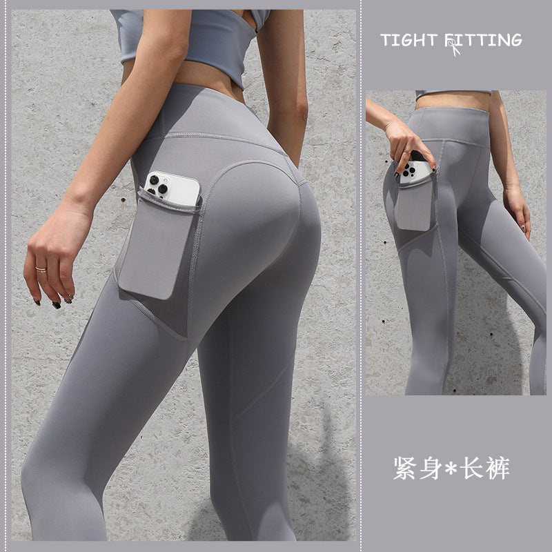 Gym Sport Seamless Leggings With Pockets Push Up High Waist Pants women