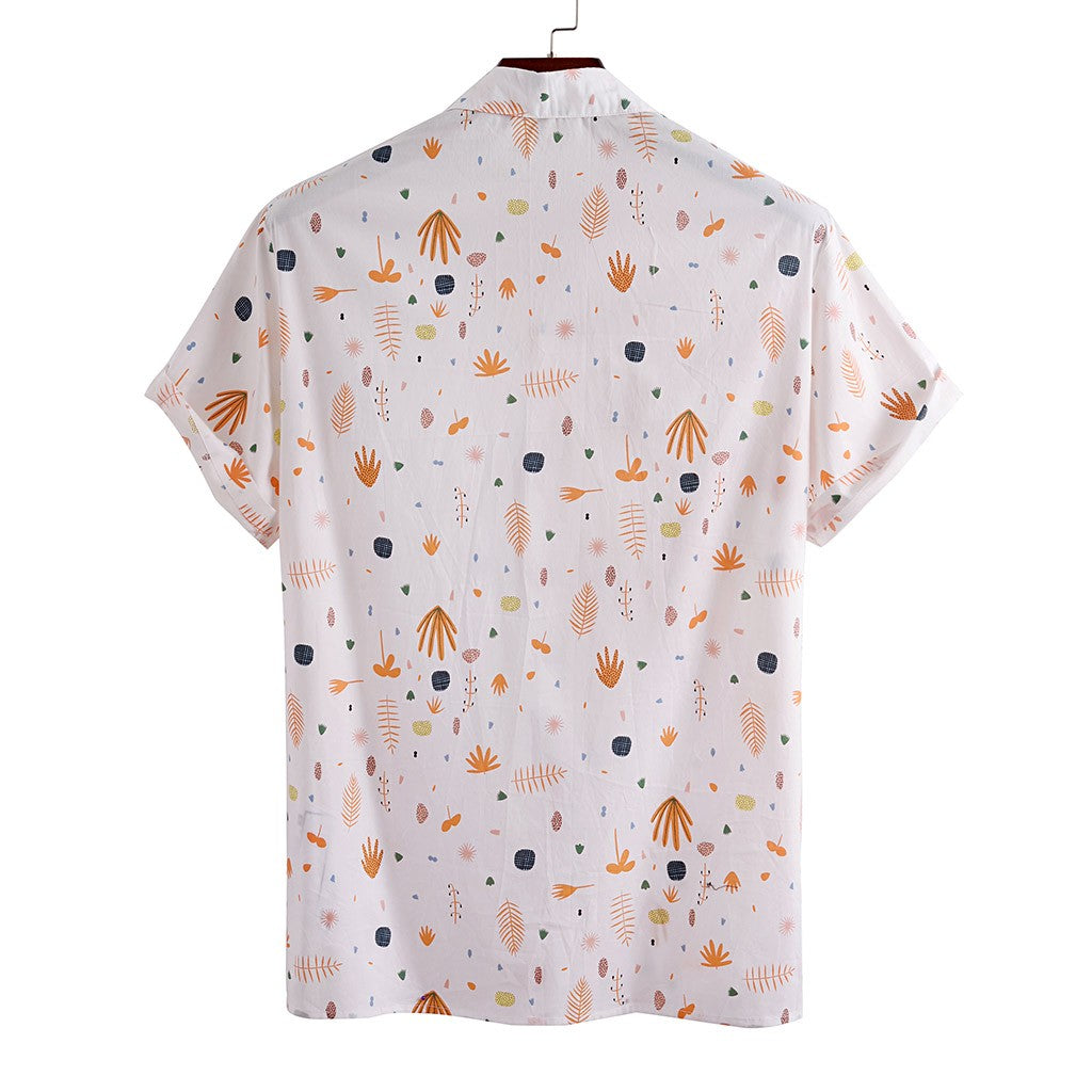 Printed shirt with short sleeves