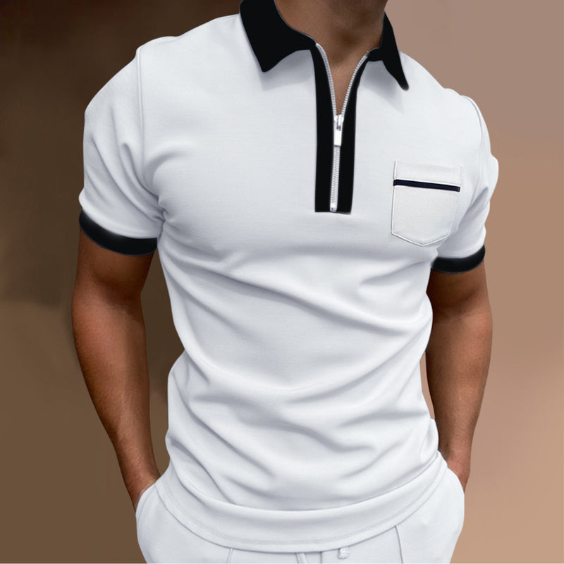 Men's Lapel Slim Pocket POLO t-Shirt