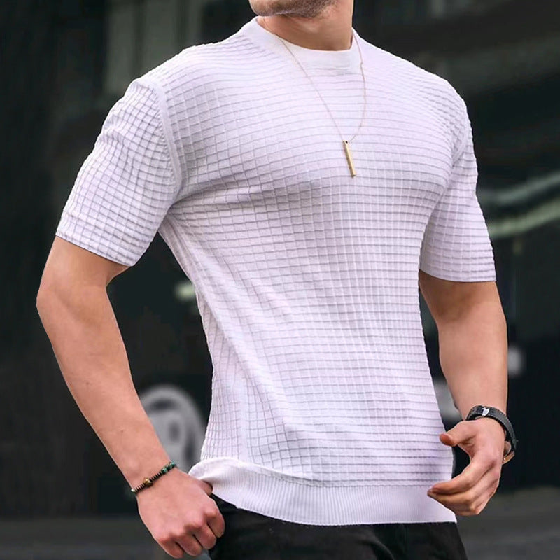 Men's Round Neck Stretch Casual T-Shirt