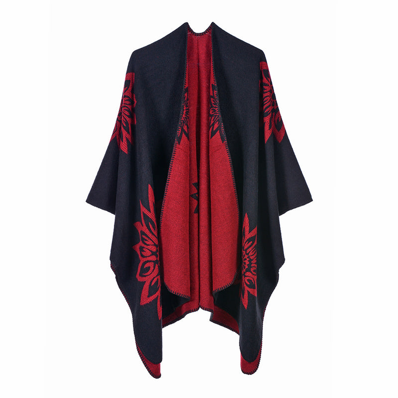 Reversible cashmere cloak