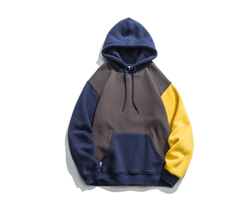 Loose sleeves contrast hoodie