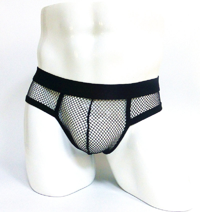 Men's Transparent Mesh Briefs Low Waist Convex Design Underwear