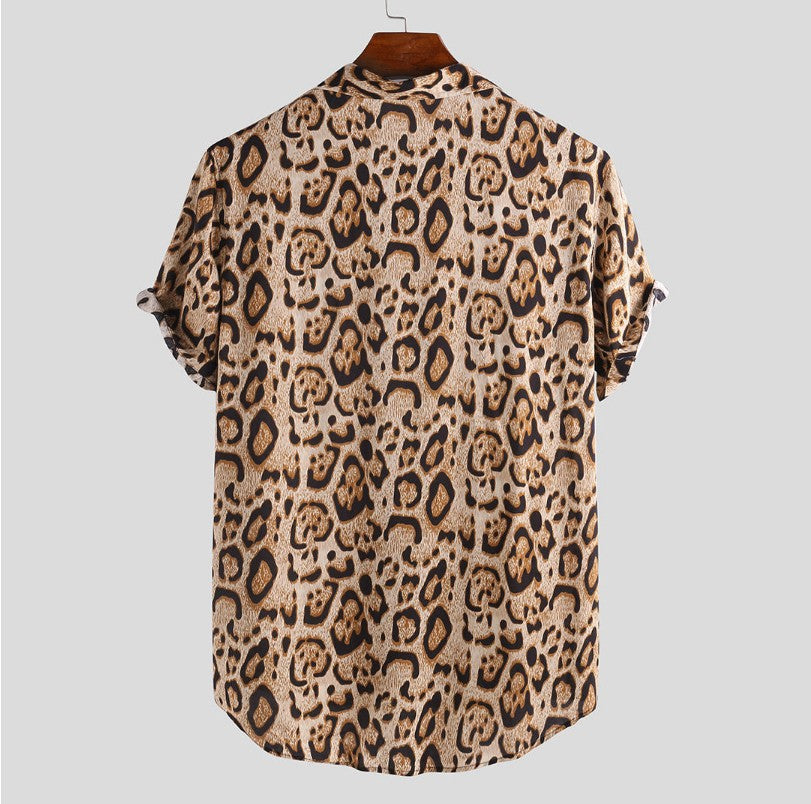 Leopard Print Short-Sleeved Shirt