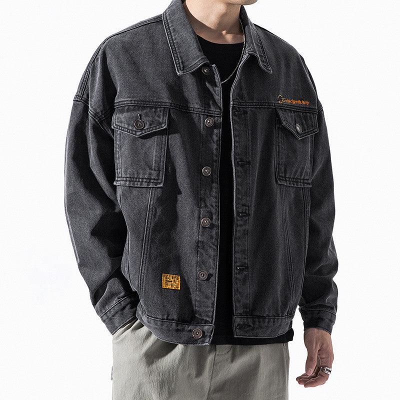 Trendy wild denim jacket men