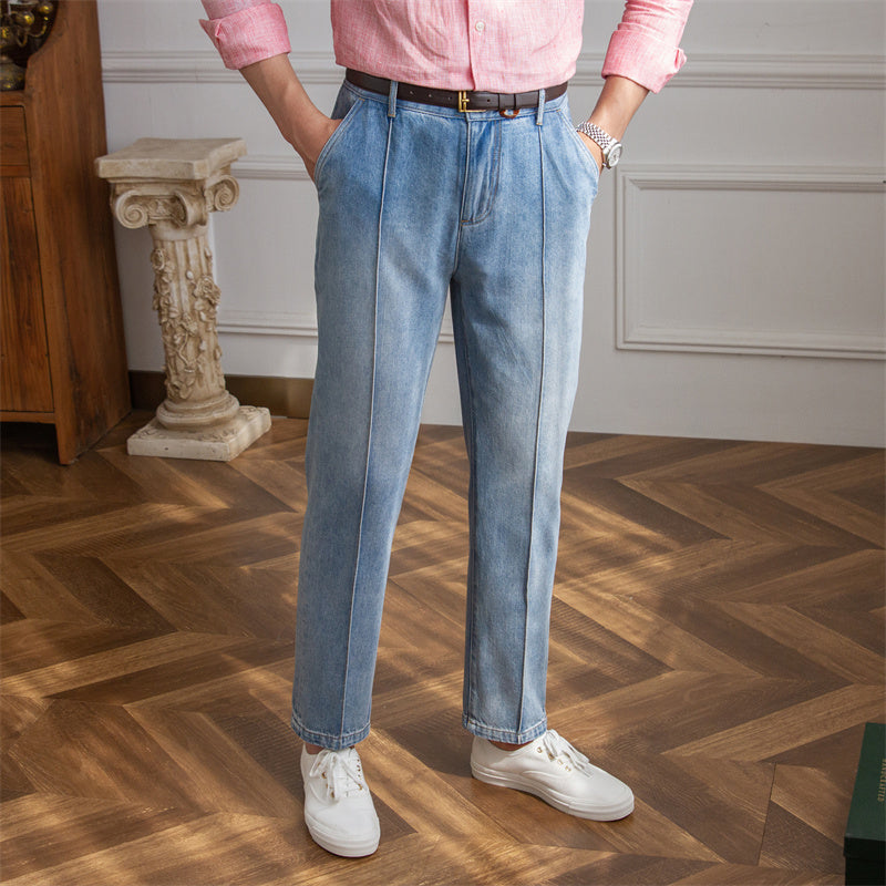 Thin Breathable Vintage Denim Straight Leg Lounge Pants