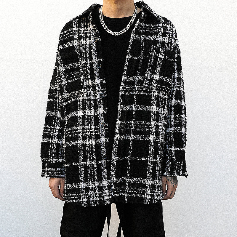 Plaid Padded Woolen Shirt Jacket