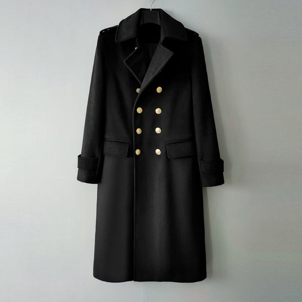 Double Breasted Extended Woolen trench Coat