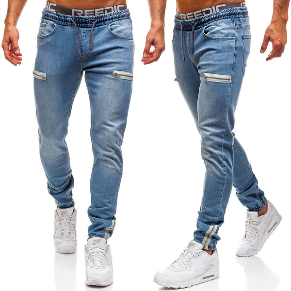 European and American men's denim sports jeans