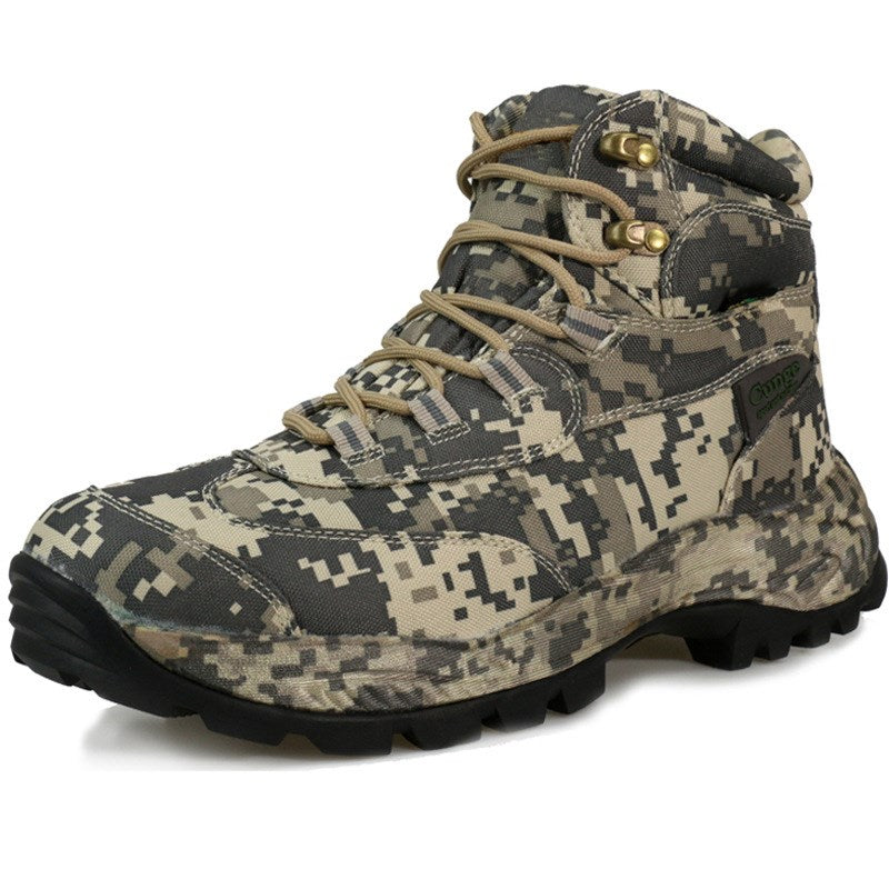 High-top camouflage boots for men