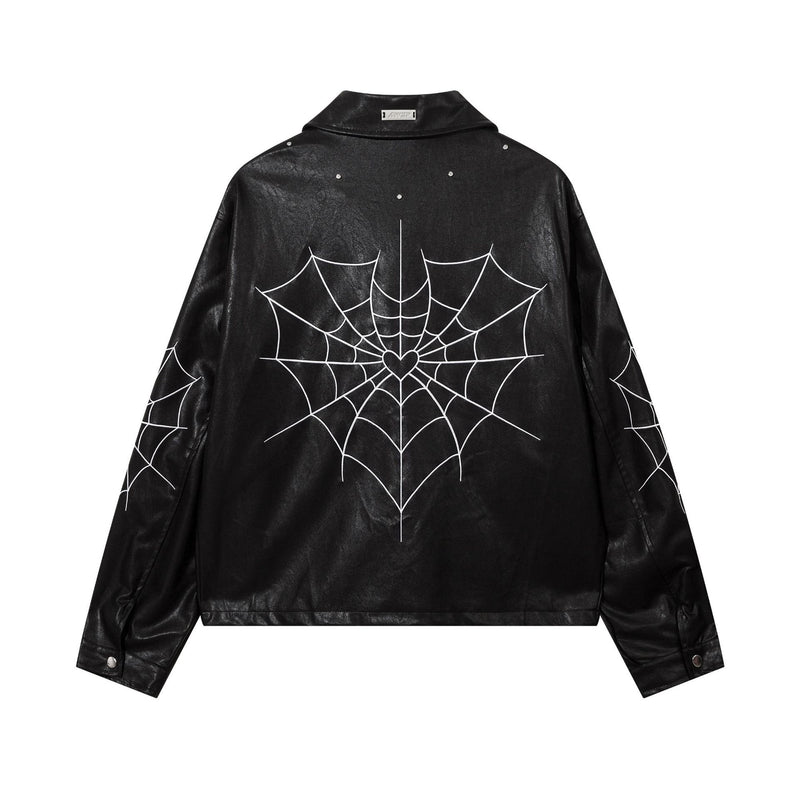 Spiderman comrade Printed Casual Leather Jacket