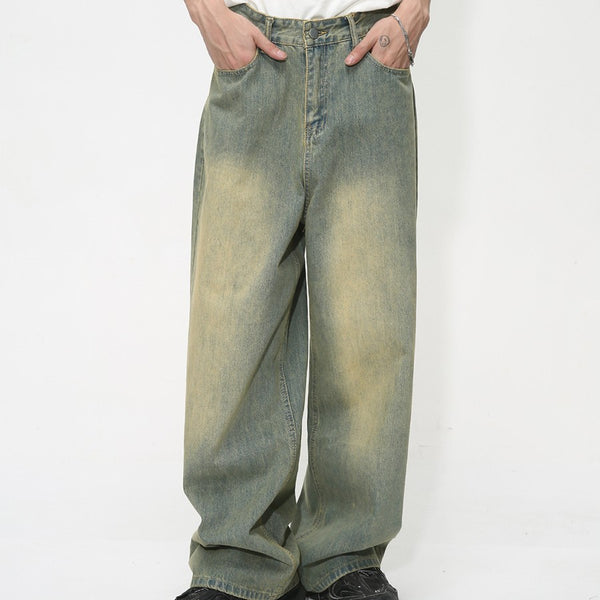 Jeans rectos sueltos para hombre.