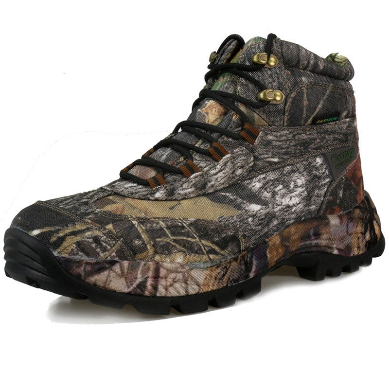High-top camouflage boots for men