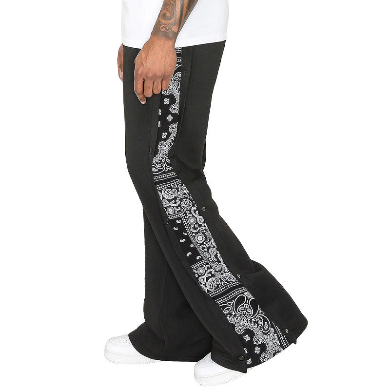 High Street Multi-line Hip Hop Breasted Sports Casual Pants Men's