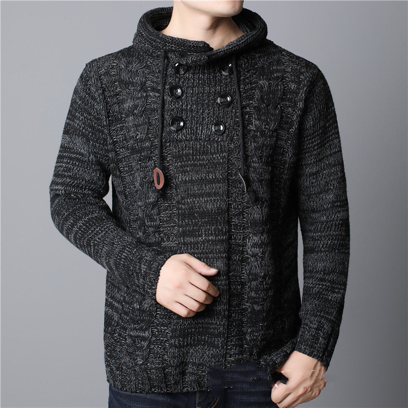 Men's Long-sleeved Thickened Hooded Sweater