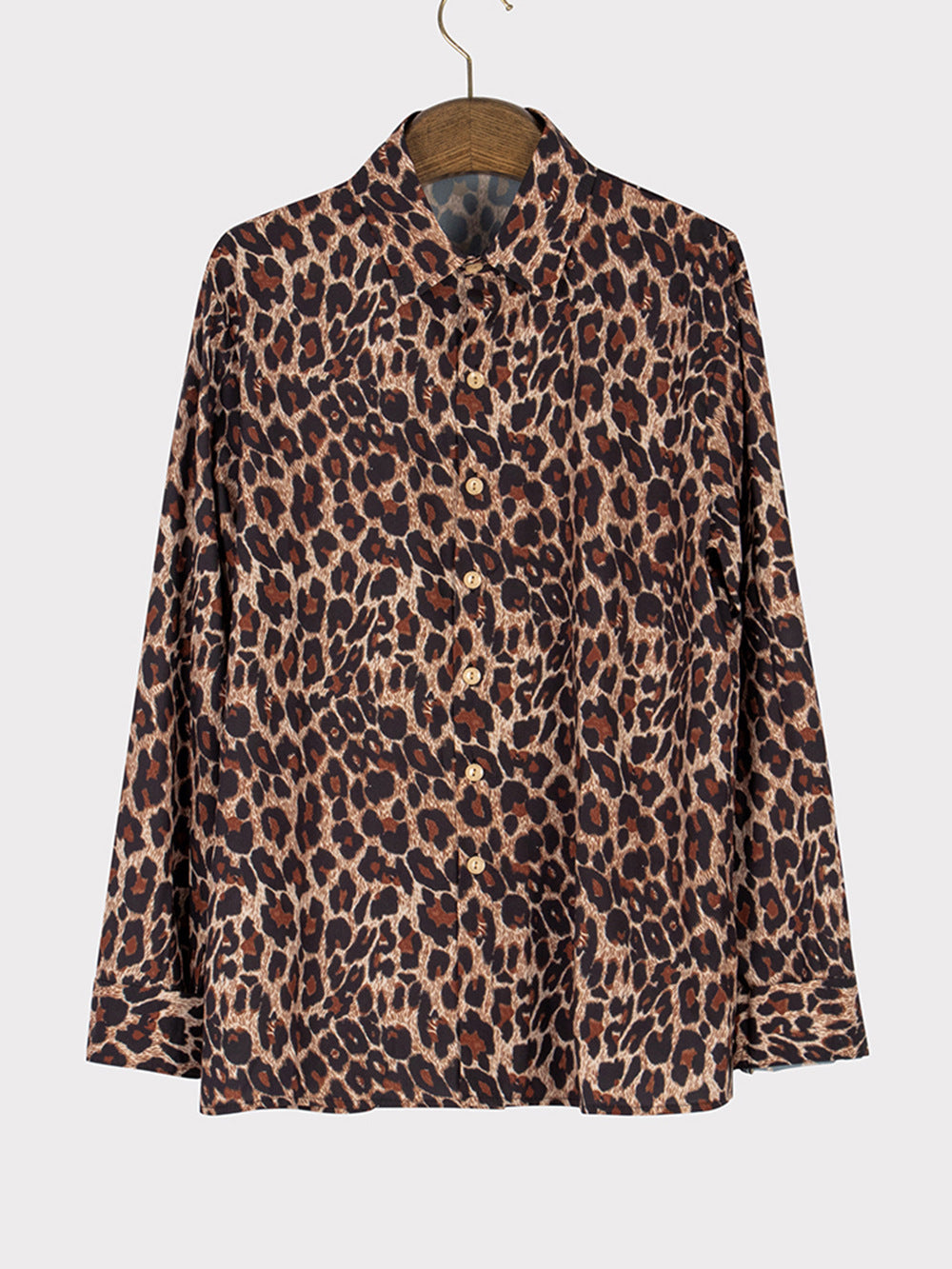 Men's Leopard Print Long Sleeve Shirt