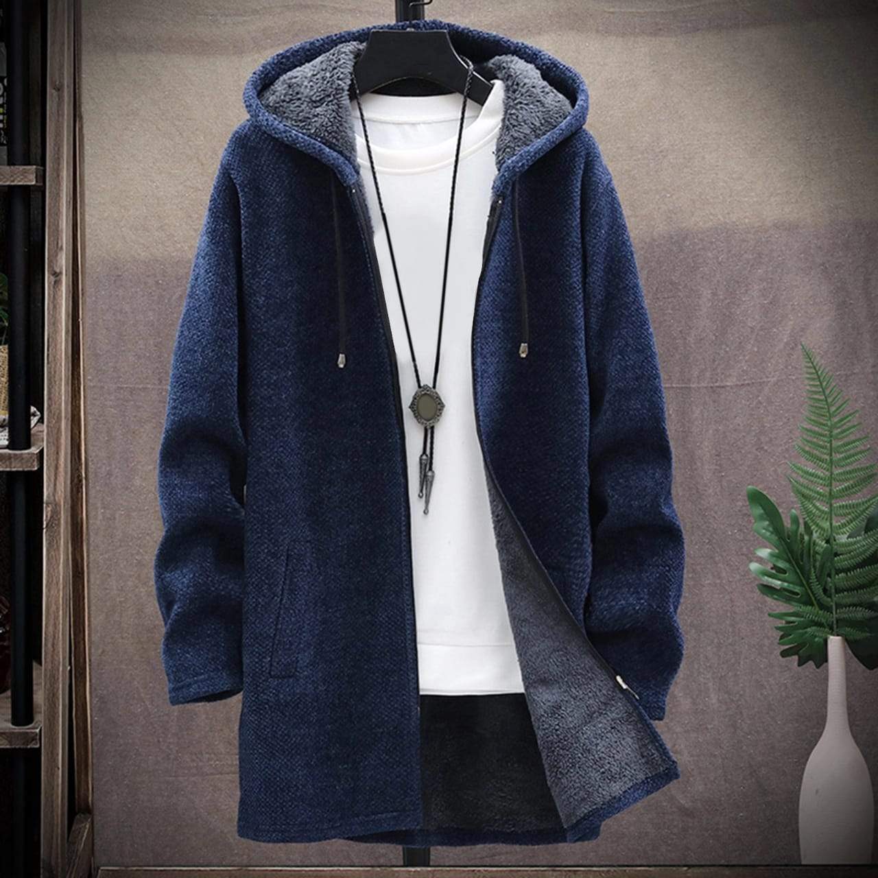 Men's hooded padded sweater