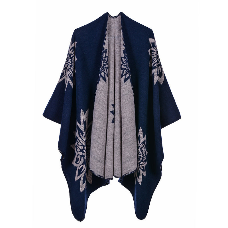 Reversible cashmere cloak