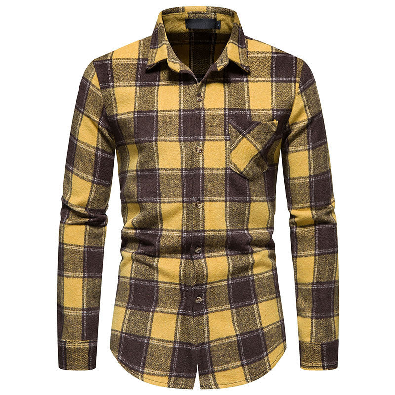 Thick Warm Woolen Flannel Casual Shirt men