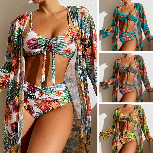 Long Sleeved Blouse Three Piece swimSuit